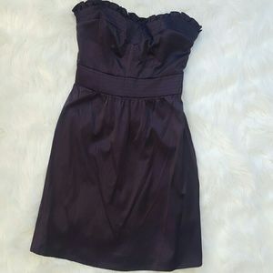Beautiful Satin Purple Strapless Dress Sweetheart Corset Bodice. New Size xSmall